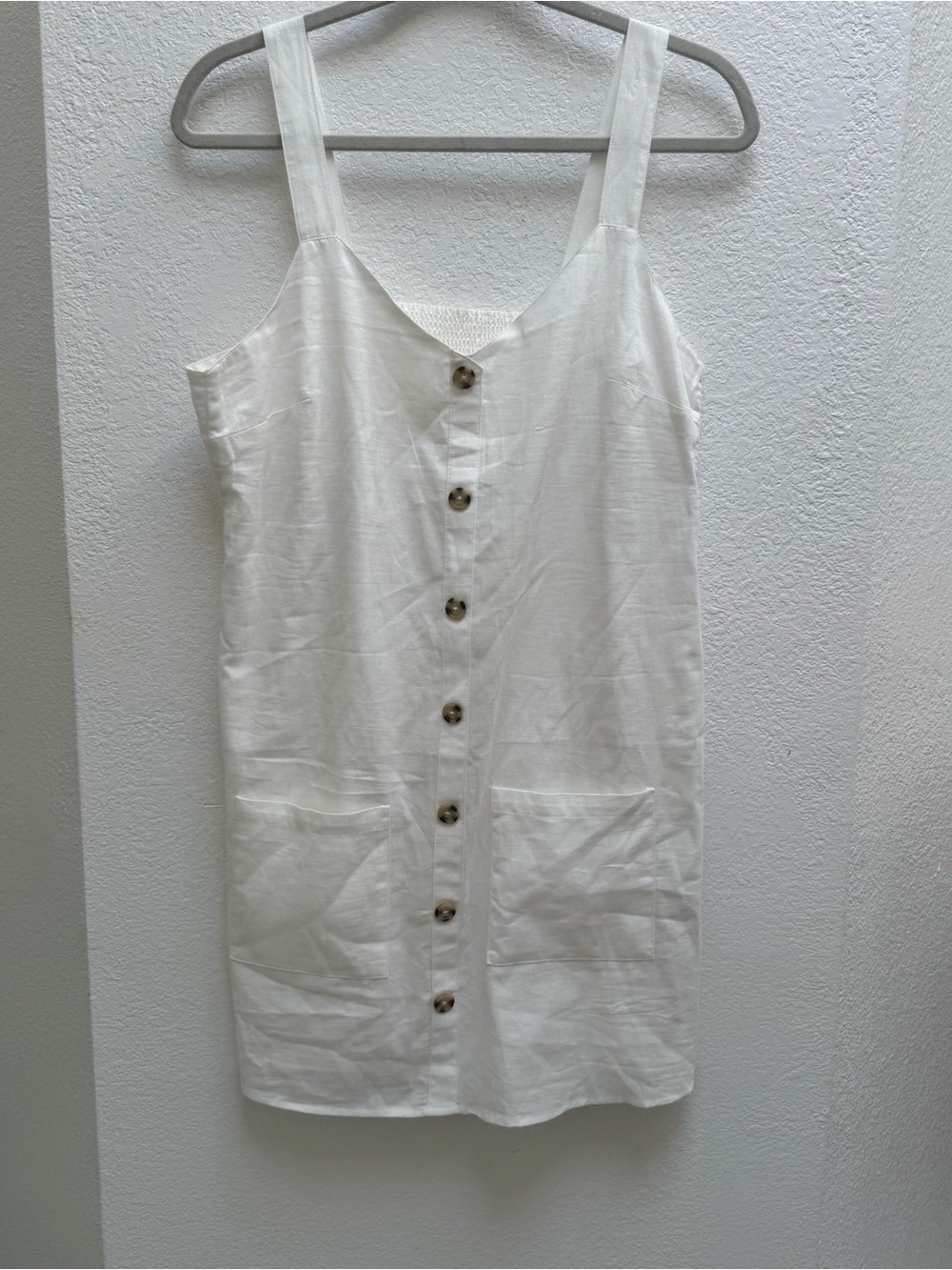BB Dakota White Button-Front Mini Dress